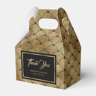 Caja Para Regalos Boda de escalas de oro y negro moderno gracias