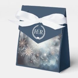 Caja Para Regalos Boda de espuma de invierno celestial de medianoche