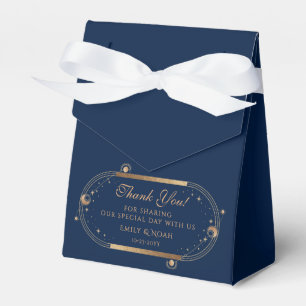 Caja Para Regalos Boda de estrellas de luna de luna de oro azul cele