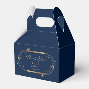 Caja Para Regalos Boda de estrellas de luna de luna de oro azul cele