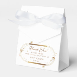 Caja Para Regalos Boda de estrellas de luna de oro blanco celestial 