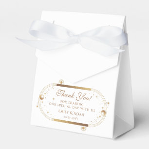 Caja Para Regalos Boda de estrellas de luna de oro blanco celestial 