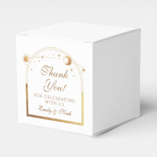 Caja Para Regalos Boda de estrellas de luna de oro blanco celestial