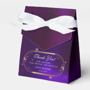 Caja Para Regalos Boda de estrellas de luna de oro Verde azulado púr