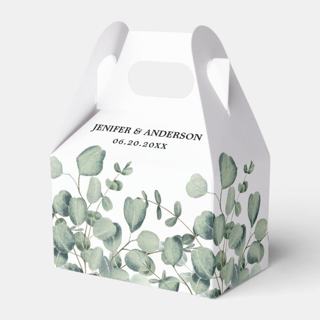 Caja Para Regalos Boda de Eucalyptus Greenery (Front Side)
