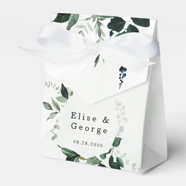 Caja Para Regalos Boda de Eucalyptus por la acuarela de la vegetació (Front Side)