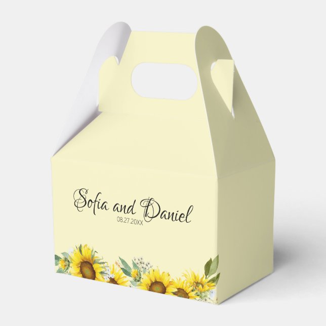 Caja Para Regalos Boda de flor silvestre girasol amarillo (Front Side)