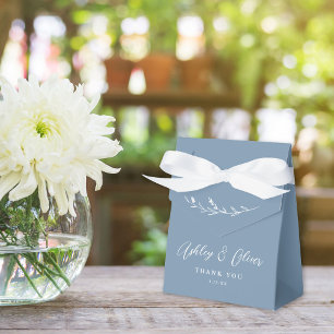 Caja Para Regalos Boda de Flor Silvestre Rustic Boho Dusty Blue