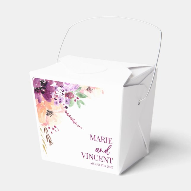 Caja Para Regalos Boda de flor violeta magenta púrpura (Front Side)