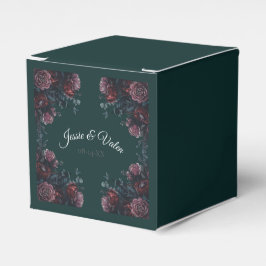 Caja Para Regalos Boda de Floral Verde Forestal
