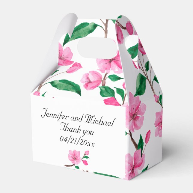 Caja Para Regalos Boda de flores de cerezo personalizado gracias (Front Side)