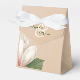 Caja Para Regalos Boda de Flores de Magnolia del Sur | Rubor antiguo