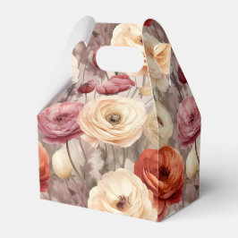 Caja Para Regalos Boda de flores de primavera crema de Borgoña