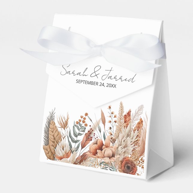 Caja Para Regalos Boda de flores de terracota acuarela (Front Side)