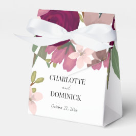 Caja Para Regalos Boda de Flores del jardín de Borgoña