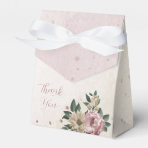 Caja Para Regalos boda de flores rosadas y champán románticas