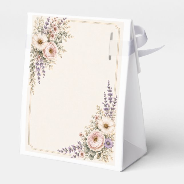 Caja Para Regalos Boda de flores silvestres elegantes (Reverso)
