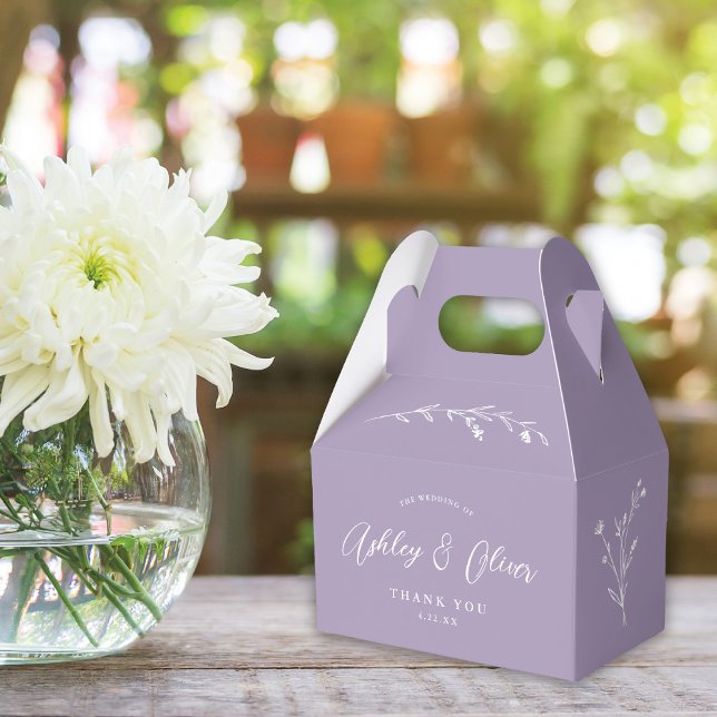 Caja Para Regalos Boda de flores silvestres púrpura de Boho Lavender (Subido por el creador)