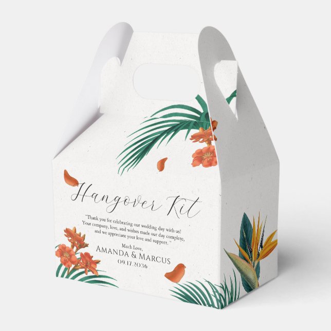 Caja Para Regalos Boda de Flores Tropicales (Front Side)