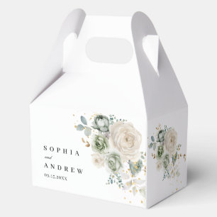 Caja Para Regalos Boda de Flores verdes y blancas sabrosas