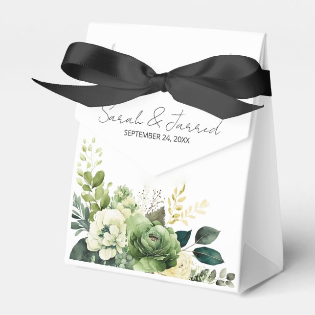 Caja Para Regalos Boda De Flores Y Verdor (Front Side)
