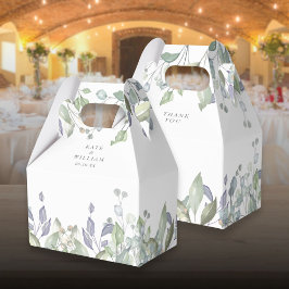 Caja Para Regalos Boda de follaje verde de lila salvia