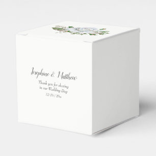 Caja Para Regalos Boda de follaje verde de rosas blancas