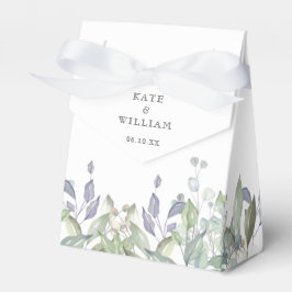Caja Para Regalos Boda de follaje verde lila salvia