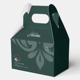 Caja Para Regalos Boda de fotografía mínima Phthalo Green Damask Sle
