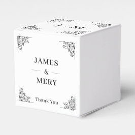 Caja Para Regalos Boda de Frontera Elegante Monograma Clásico