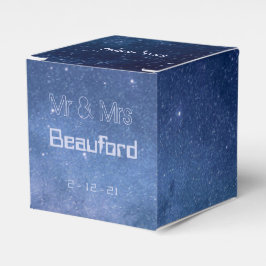 Caja Para Regalos Boda de galaxia azul y púrpura