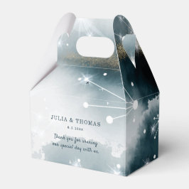 Caja Para Regalos Boda de Galaxy Blue Gold Stars