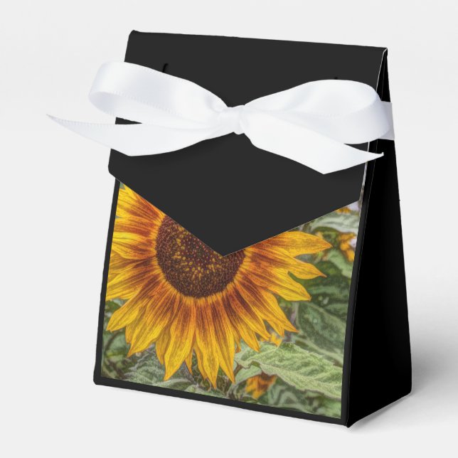 Caja Para Regalos boda de girasol amarillo del país occidental (Front Side)