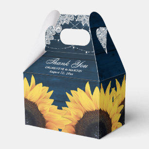 Caja Para Regalos Boda de girasol de la Marina Rusa en la Madera Azu
