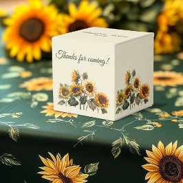 Caja Para Regalos Boda de girasol Forest Green Rustic