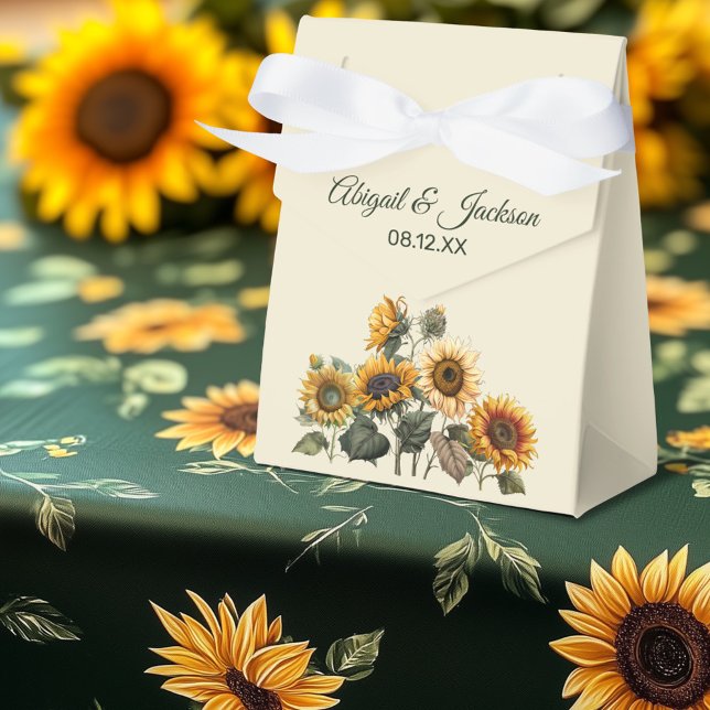 Caja Para Regalos Boda de girasol Forest Green Rustic (Subido por el creador)