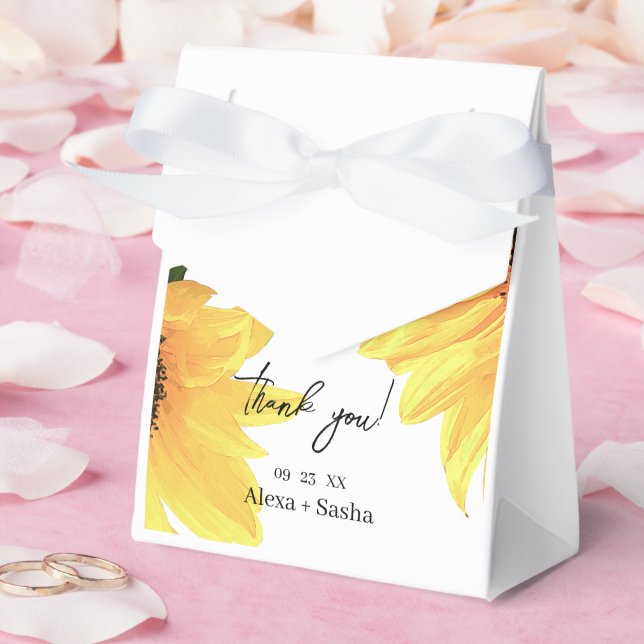 Caja Para Regalos Boda de girasoles acuarela (Boda)