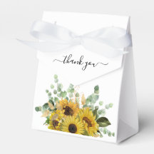 Boda de girasoles florales elegantes agradecimient