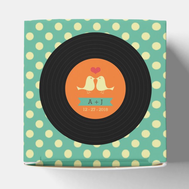Caja Para Regalos Boda de grabación de vinilo retro moderno (Parte superior)
