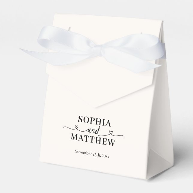 Caja Para Regalos Boda de guión clásico con corazón (Front Side)