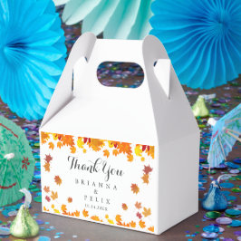 Caja Para Regalos Boda de hojas de otoño rústico