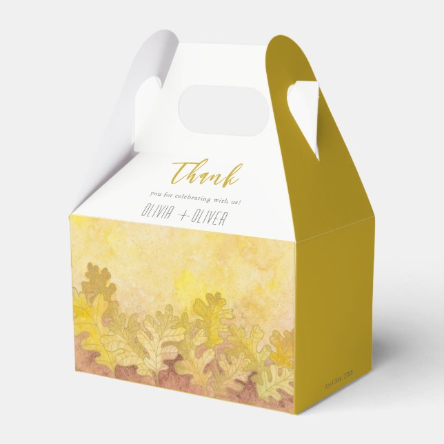 Caja Para Regalos Boda de hojas de roble otoñales (Front Side)