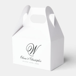 Caja Para Regalos Boda de Inicial del Apellido Clásico Elegante