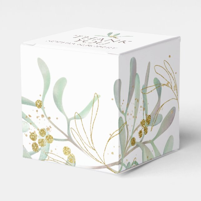 Caja Para Regalos Boda de Invierno Mistletoe Escarcha (Costado Anverso)