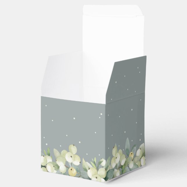 Caja Para Regalos Boda de Invierno Seafoam Green Snowberry+Eucalyptu (Abierto)