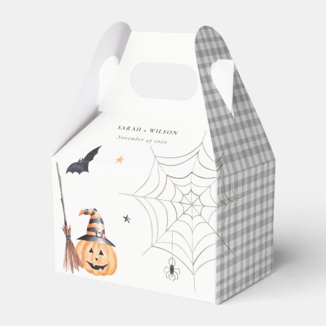 Caja Para Regalos Boda de la Calabaza Calabaza de Halloween (Front Side)