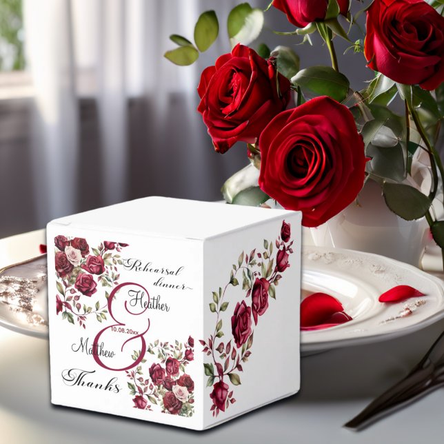 Caja Para Regalos Boda de la "cena de ensayo" moderna con flores de  (Subido por el creador)