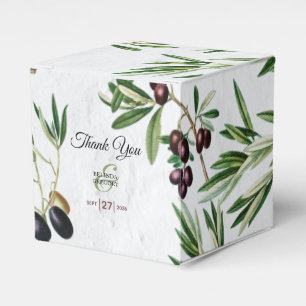 Caja Para Regalos Boda de la isla griega mediterránea de hojas de ol