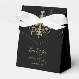 Caja Para Regalos Boda de la lámpara de araña de oro negro