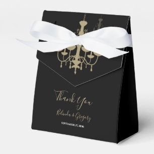 Caja Para Regalos Boda de la lámpara de araña de oro negro